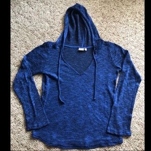 Blue Knit Hoodie